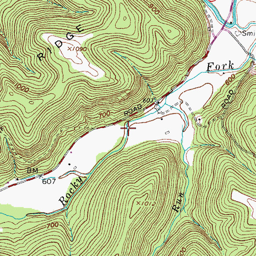 Topographic Map of Township of Brush Creek, OH
