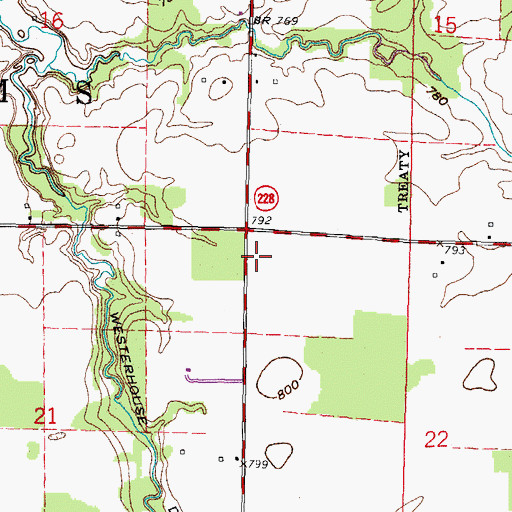 Topographic Map of Township of Adams, OH