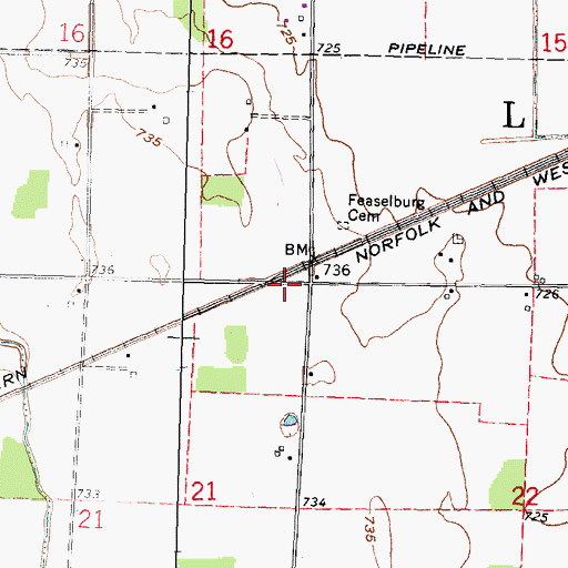 Topographic Map of Township of Liberty, OH