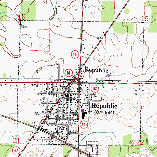 Topographic Map of Township of Scipio, OH