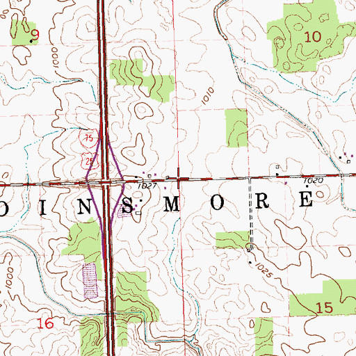 Topographic Map of Township of Dinsmore, OH