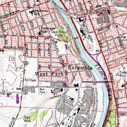 Topographic Map of City of Massillon, OH