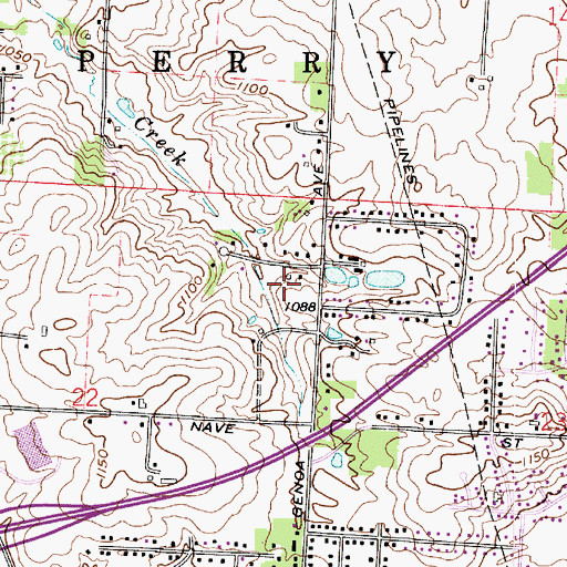 Topographic Map of Township of Perry, OH