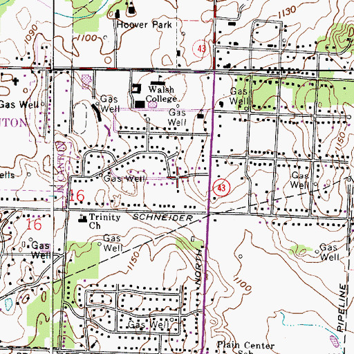 Topographic Map of Township of Plain, OH