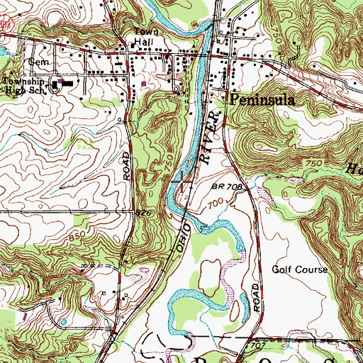 Topographic Map of Township of Boston, OH