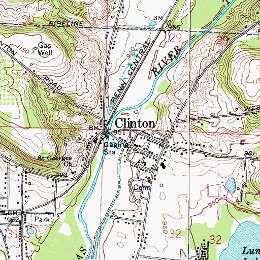 Topographic Map of Village of Clinton, OH