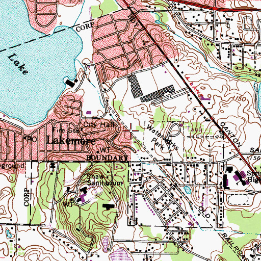 Topographic Map of Village of Lakemore, OH