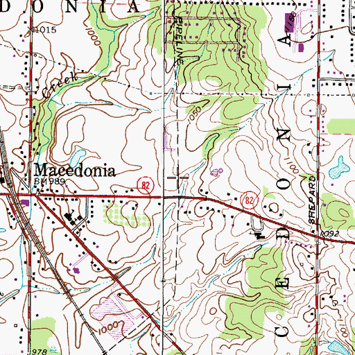 Topographic Map of City of Macedonia, OH