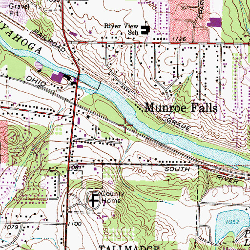 Topographic Map of City of Munroe Falls, OH