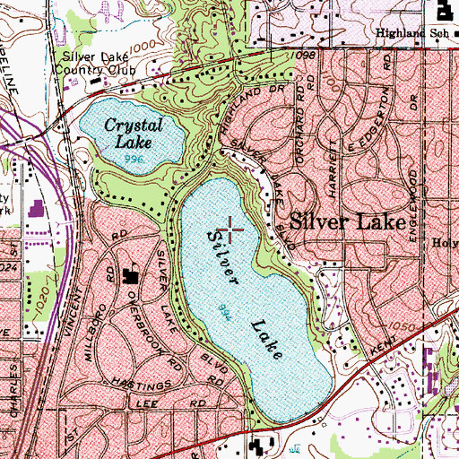 Topographic Map of Village of Silver Lake, OH