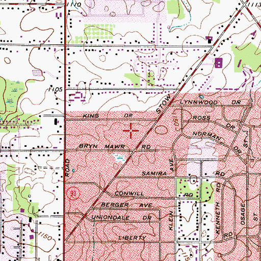 Topographic Map of City of Stow, OH