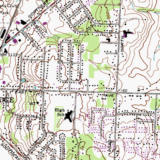 Topographic Map of City of Tallmadge, OH