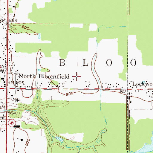 Topographic Map of Township of Bloomfield, OH