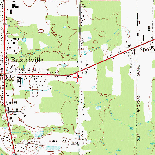 Topographic Map of Township of Bristol, OH