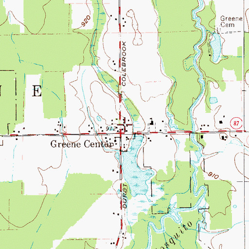Topographic Map of Township of Greene, OH