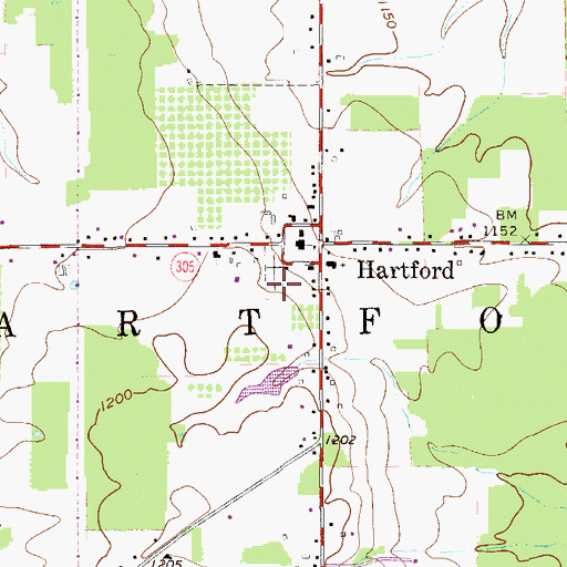 Topographic Map of Township of Hartford, OH