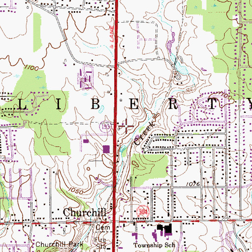 Topographic Map of Township of Liberty, OH