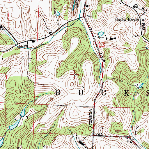 Topographic Map of Township of Bucks, OH