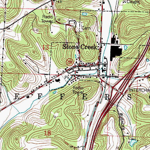 Topographic Map of Township of Jefferson, OH