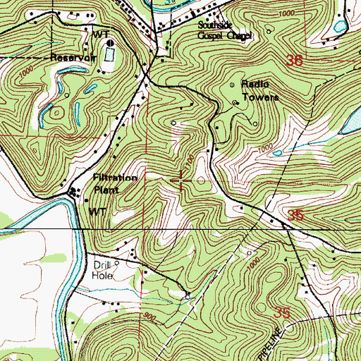 Topographic Map of Township of Mill, OH