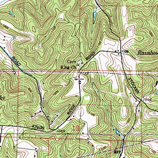 Topographic Map of Township of Oxford, OH