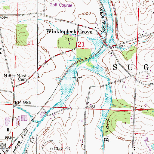 Topographic Map of Township of Sugar Creek, OH