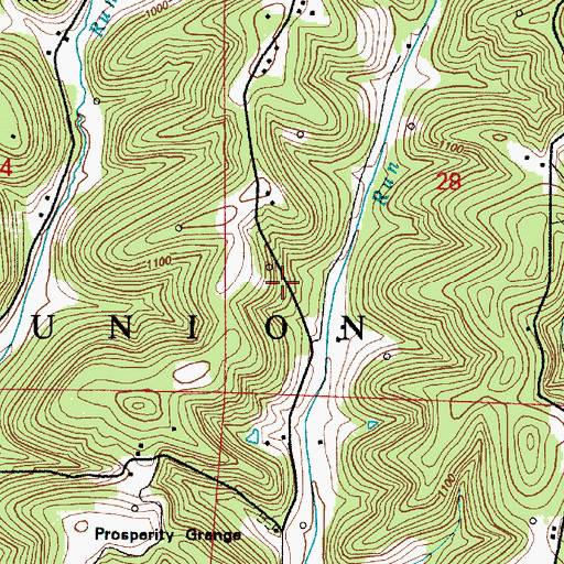 Topographic Map of Township of Union, OH
