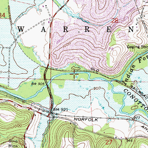 Topographic Map of Township of Warren, OH
