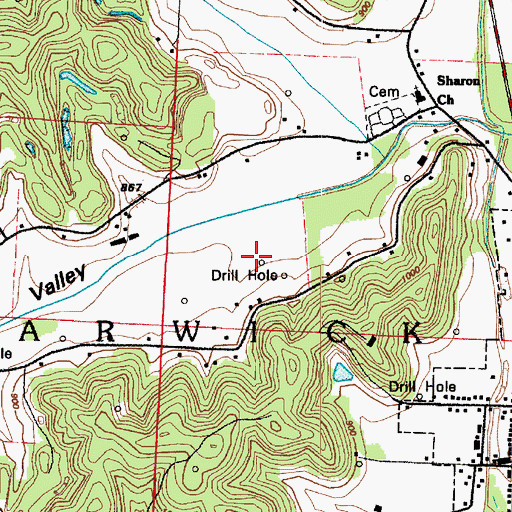 Topographic Map of Township of Warwick, OH
