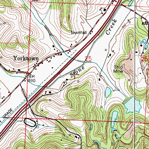 Topographic Map of Township of York, OH