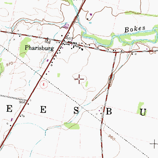 Topographic Map of Township of Leesburg, OH