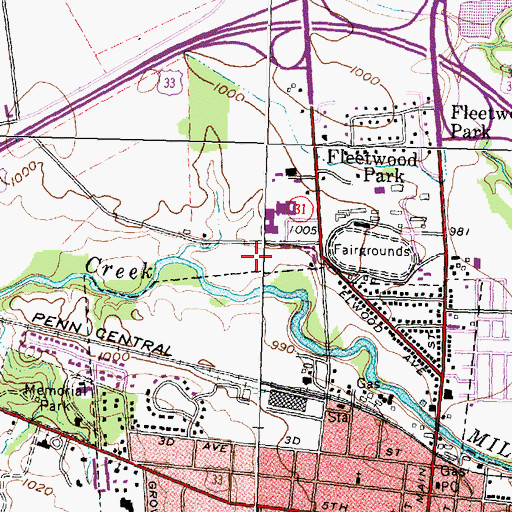 Topographic Map of Township of Paris, OH