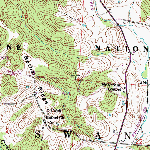 Topographic Map of Township of Swan, OH