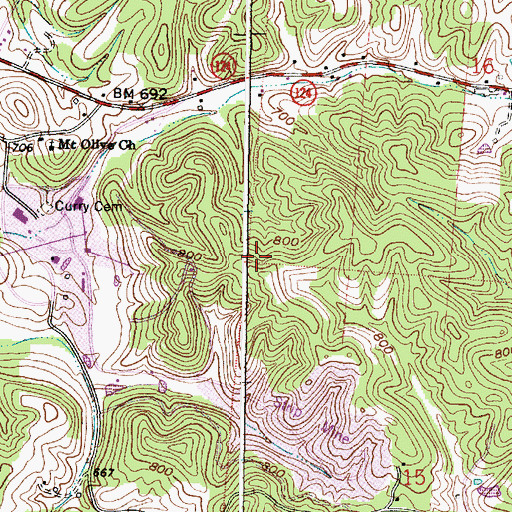 Topographic Map of Township of Wilkesville, OH