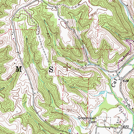 Topographic Map of Township of Adams, OH