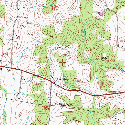 Topographic Map of Township of Barlow, OH