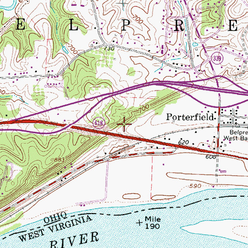 Topographic Map of Township of Belpre, OH