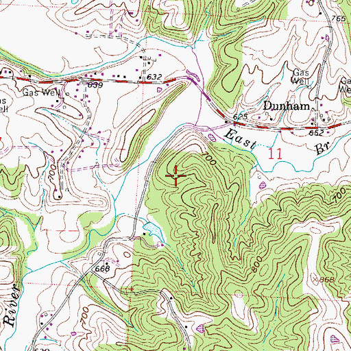 Topographic Map of Township of Dunham, OH