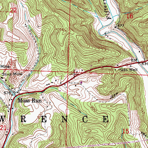 Topographic Map of Township of Lawrence, OH