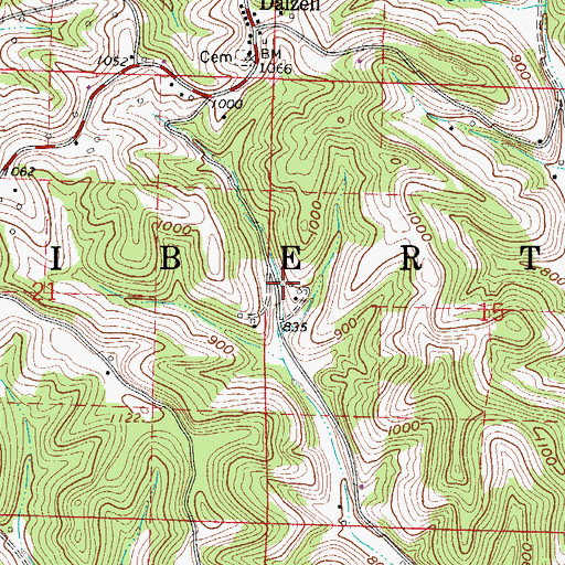 Topographic Map of Township of Liberty, OH