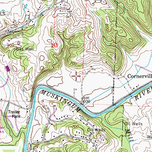 Topographic Map of Township of Marietta, OH