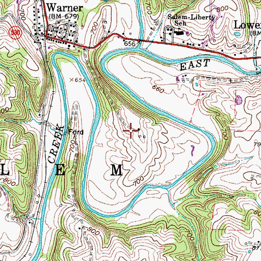 Topographic Map of Township of Salem, OH