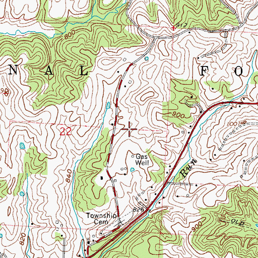 Topographic Map of Township of Warren, OH