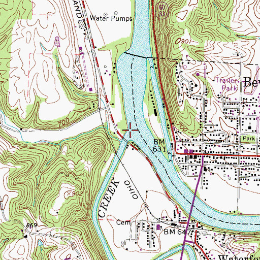 Topographic Map of Township of Waterford, OH