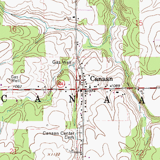 Topographic Map of Township of Canaan, OH
