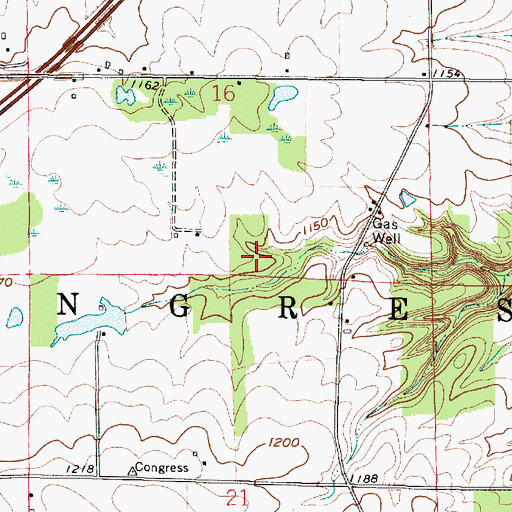 Topographic Map of Township of Congress, OH