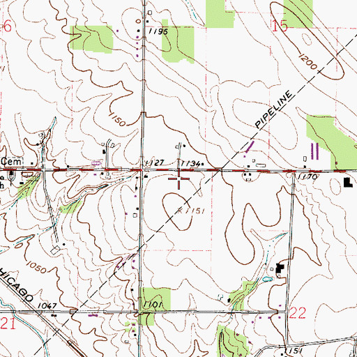 Topographic Map of Township of Green, OH