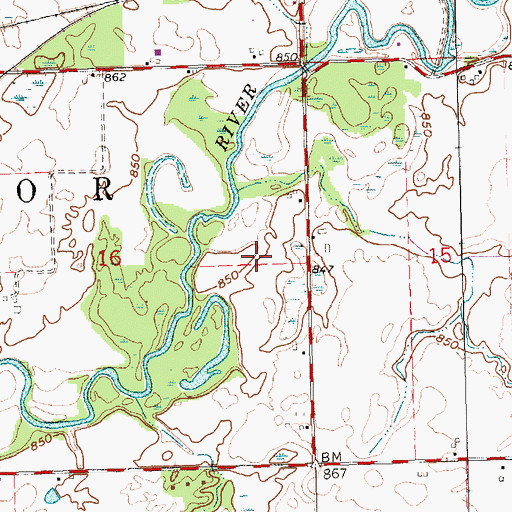 Topographic Map of Township of Superior, OH