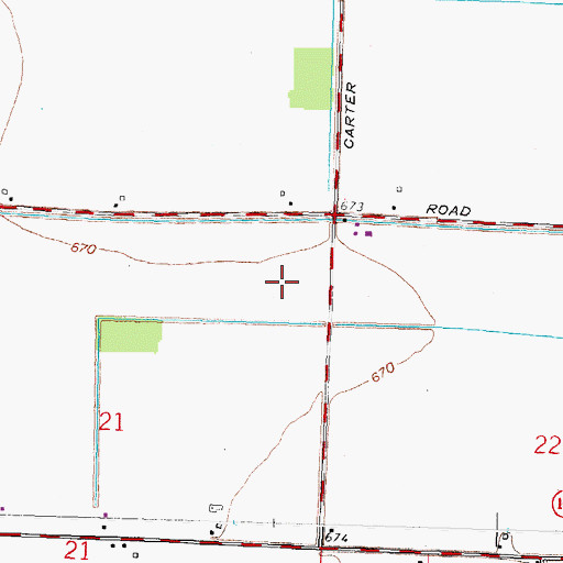 Topographic Map of Township of Center, OH
