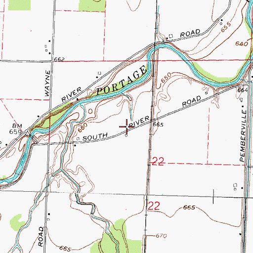 Topographic Map of Township of Freedom, OH